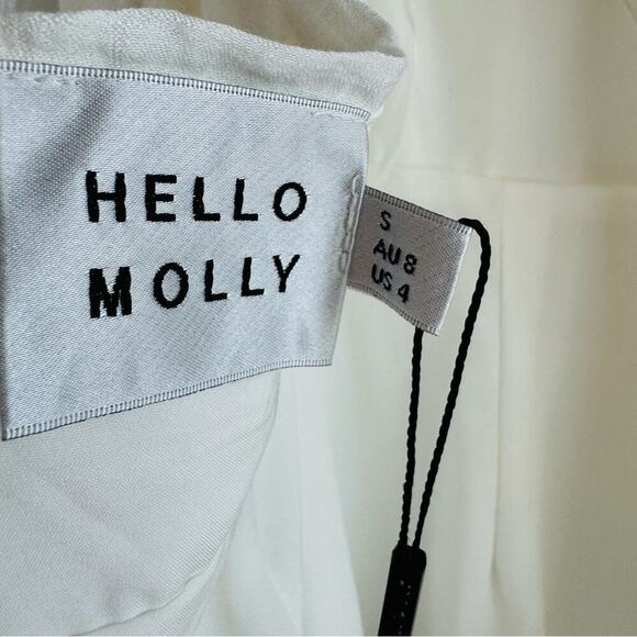 🆕 Hello Molly This is Espionage milk maid boho style mini dress white sz S/4 - Picture 7 of 14